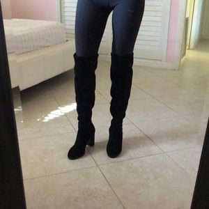 Black over the knee boots